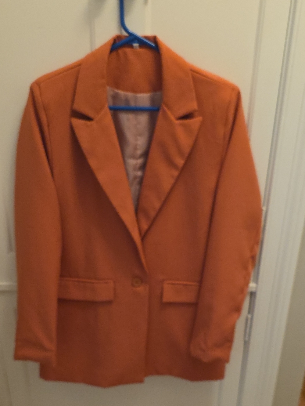 Women's Pink  Single-Button Blazer Jacket